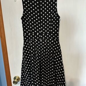Women’s Dress, Black & White Polka-Dot, Size 6